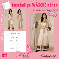 Woman wearing silk lingerie ensemble from Vogue 1834,...