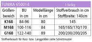 epattern Schnittmuster Tunika zwischenmass 650014 Gr. 36-58