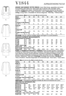 Schnittmuster Vogue 1844 Damenkleid mit Knopfleiste Gr. 34-50