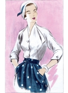 Schnittmuster Vogue 1863 Vintagekombination 40er Jahre Rock, Jacke und Bluse Gr. 32-50