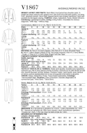 Schnittmuster Vogue 1867 Damenkombination Jacke und Hose
