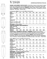 Schnittmuster Vogue 1848 Highwaist cropped Jeans Gr. 34-50