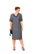 Burda Schnittmuster 6018 Damenkleid, Damenshirt mit Einsatz Gr. 44-54