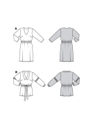 Burda Schnittmuster 6030 Damenkleid, Blusenshirt mit V-Ausschnitt Gr. 34-44