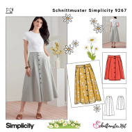 Schnittmuster Simplicity 9267 Damenrock in 3 Längen...