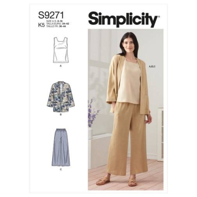 Schnittmuster Simplicity 9271 Kombi Shirt, Jacke, Hose Gr. 34-50