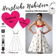 Schnittmuster Simplicity 9284 Damenkleid, Retrokleid Gr....