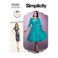 Schnittmuster Simplicity 9296 Damenkleid, Retrokleid Gr. 32-48
