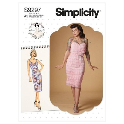 Schnittmuster Simplicity 9297 Damenkleid, Retrokleid Gr. 32-48