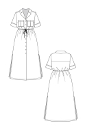Schnittmuster named Hemdblusenkleid, Damenkleid Reeta Gr. 32-56