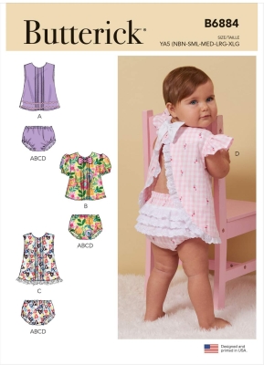 Schnittmuster Butterick 6884 Baby Zweiteiler Gr. NB-XL (46-82cm)