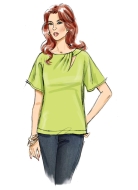 Schnittmuster von Butterick 6875 Blusenshirt mit Raffung Gr. A5 6-14 (DE 32-40)