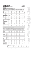 Schnittmuster McCalls 8262 klassischer Pyjama Gr. 44-66