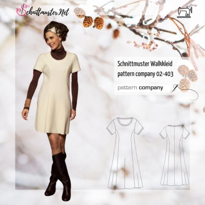 Schnittmuster pattern company 02403 Walkkleid, tolles Damenkleid Gr. 34-48