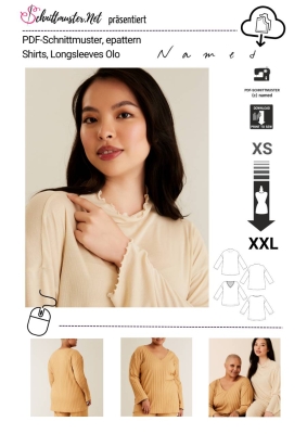 PDF-Schnittmuster named Olo Shirt bequemes Damenshirt Gr. XS-XXL 32-54