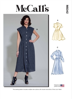 dress sewing pattern for women mcCalls 8342 sewing instructions
