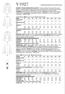 Schnittmuster Damenblazer mit doppelreihigem Knopfverschluss von Vogue 1927 Gr. B5 8-16 (DE 34-42)