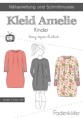 Mädchenkleid Schnittmuster für Mädchen fadenkäfer 1000-059 mit Nähanleitung