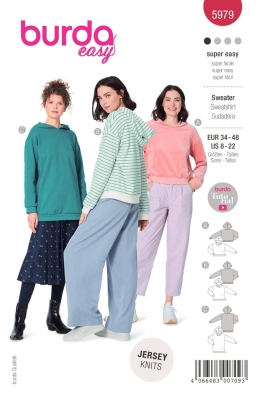 sweater sewing pattern for women burda 5979 sewing instructions
