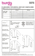Schnittmuster Burda 5976 bequemer Damenmantel, Damenjacke Gr. 34-48