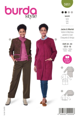 coat sewing pattern for women burda 5951 sewing instructions