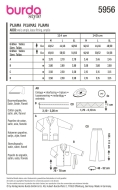 Schnittmuster Burda 5956 klassischer Pyjama für Damen und Herren Gr. M-L-XL