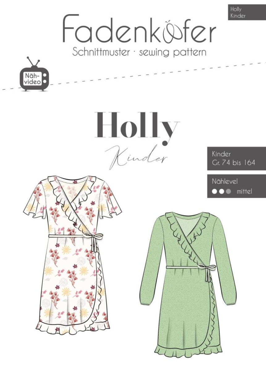 girls-dress sewing pattern for girls fadenkaefer 1000-147 sewing instructions
