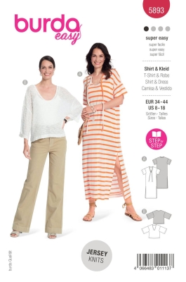 dress sewing pattern for women burda 5893 sewing instructions