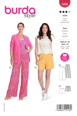 trousers sewing pattern for women burda 5898 sewing instructions