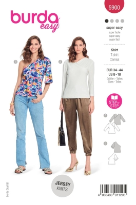 Shirt Schnittmuster für Damen Burda 5900 mit Nähanleitung