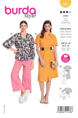 dress sewing pattern for women burda 5921 sewing instructions