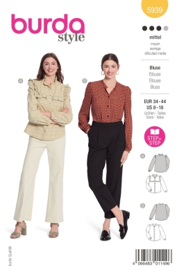 blouse sewing pattern for women burda 5939 sewing instructions