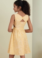 Schnittmuster hübsches Mädchenkleid, Mädchenoverall Butterick 6908 Gr. 7-14 (127-155cm)