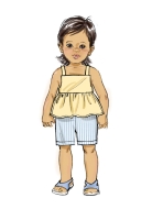 Schnittmuster goldiges Mädchenkleid, Overall Butterick 6936 Gr. 68-98