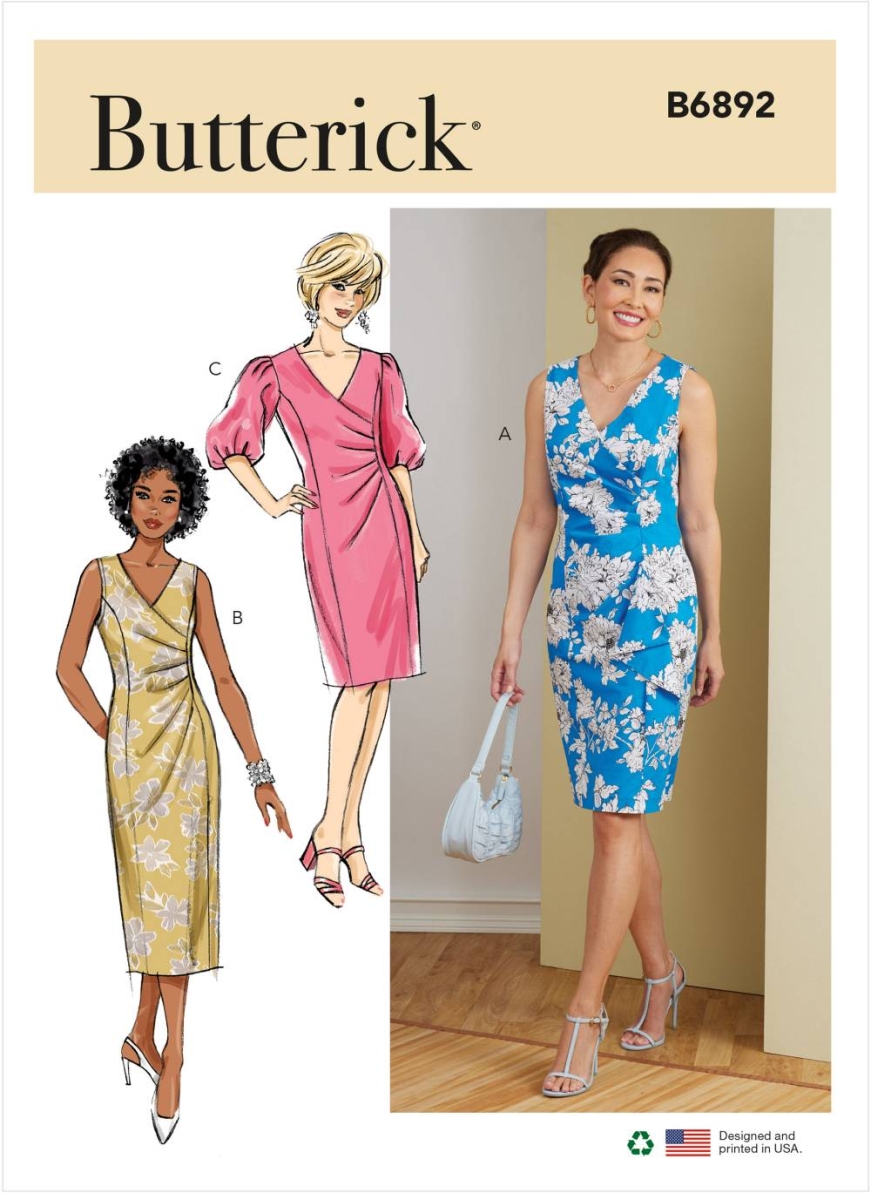 Kleid Schnittmuster für Damen Butterick 6892 mit Nähanleitung