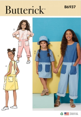 girls-dress sewing pattern for girls butterick 6937 sewing instructions