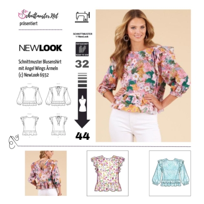 Shirt Schnittmuster für Damen NewLook 6732 mit Nähanleitung