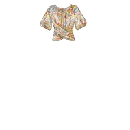 Schnittmuster ausgefallenes Damenshirt mit Wickeloptik New Look 6733  Gr. 32-50