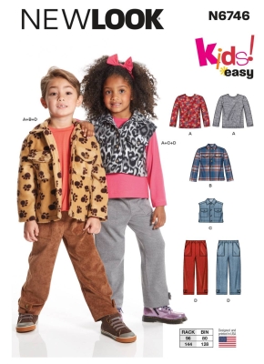 childrens-combination sewing pattern for kids newlook 6746 sewing instructions