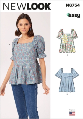 Bluse Schnittmuster für Damen NewLook 6754 mit Nähanleitung