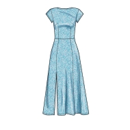 Schnittmuster geschlitzes Damenkleid mit kleinen Ärmeln New Look 6696  Gr. 32-44