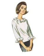 Sewing pattern Misses top, vintage 1960s blouse shirt Simplicity 9386