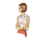 Sewing pattern Misses top, vintage 1960s blouse shirt Simplicity 9386