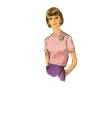 Sewing pattern Misses top, vintage 1960s blouse shirt Simplicity 9386
