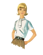 Sewing pattern Misses top, vintage 1960s blouse shirt Simplicity 9386