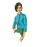 Sewing pattern Misses top, vintage 1960s blouse shirt Simplicity 9386