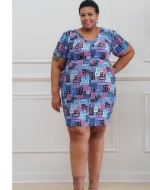 Sewing pattern Womens plus-size dress, jersey dress Simplicity 9599