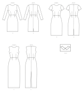 schmales Kleid Schnittmuster Butterick 6849 DIY zum...