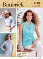 Blusen Schnittmuster Butterick 6842 mittel zu nähen