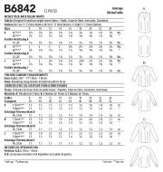 Schnittmuster elegante Damenbluse, Designerbluse Palmer/Pletsch Butterick 6842 Gr. 34-50